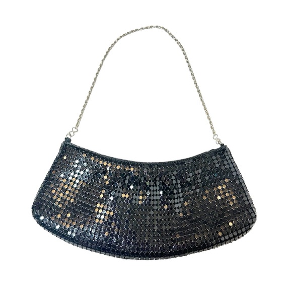 Vintage Y2K Mini Metal Mesh Black Shoulder Bag - Picture 2 of 10